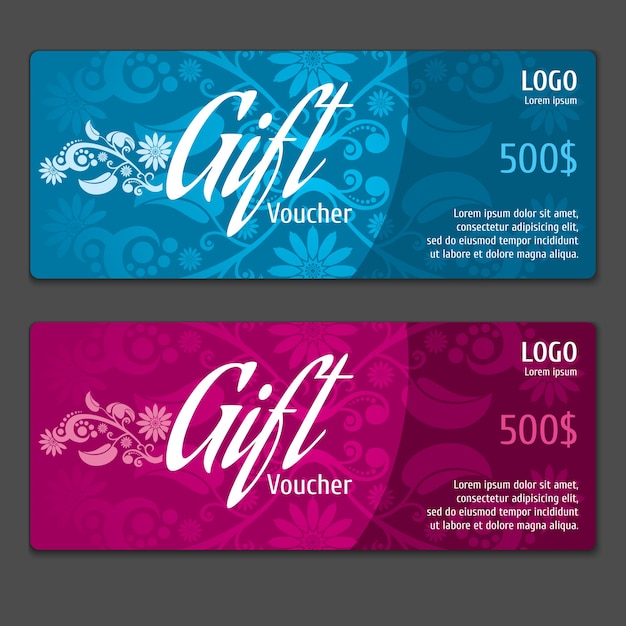 Gift voucher templates set