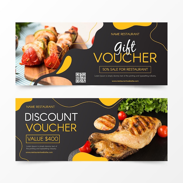 Free vector gift voucher with discount template