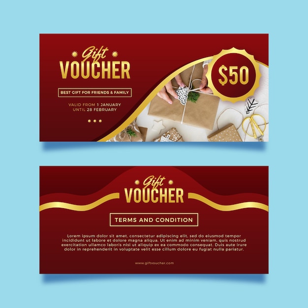 Free vector gift voucher with discount template