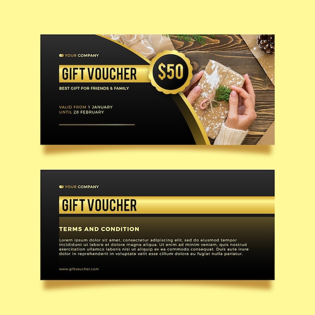 Free vector gift voucher with discount template