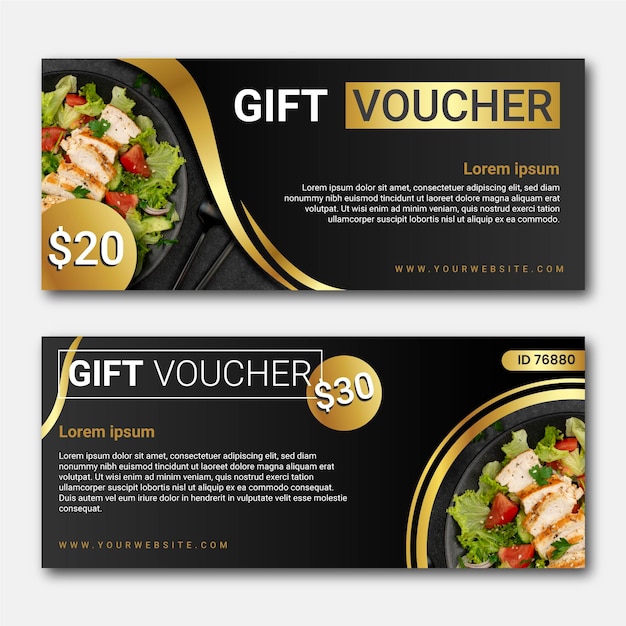 Free vector gift voucher with discount template