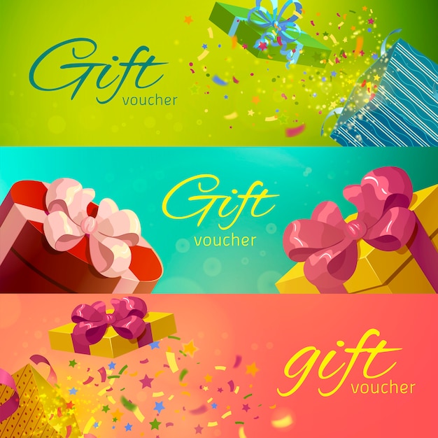 Free vector gift vouchers horizontal set
