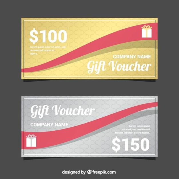 Free vector gift vouchers with wave