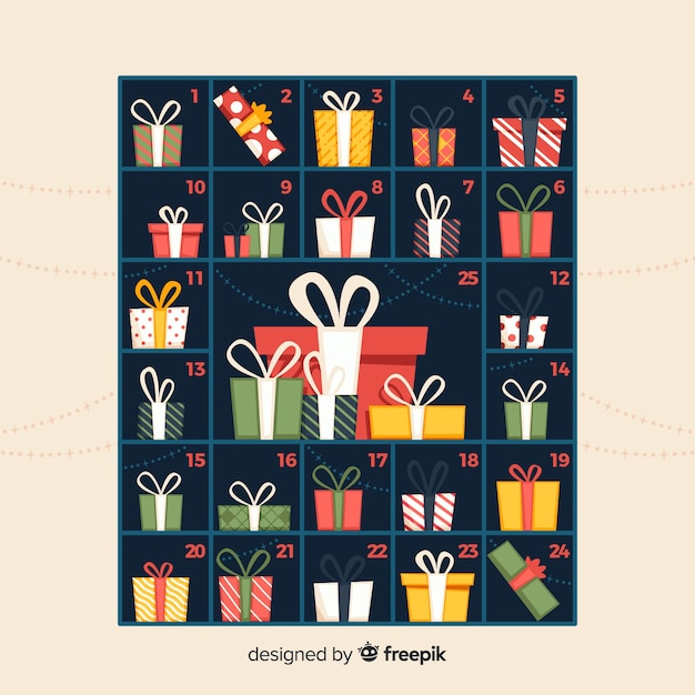 Free vector gifts advent calendar