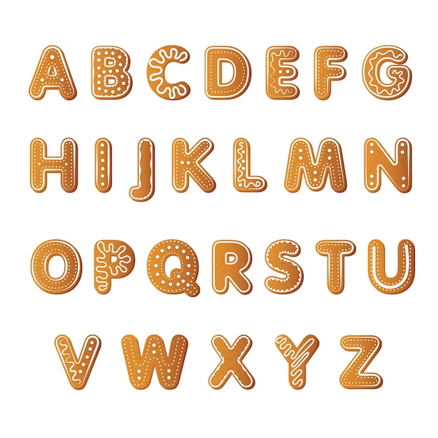 Ginger cookies alphabet