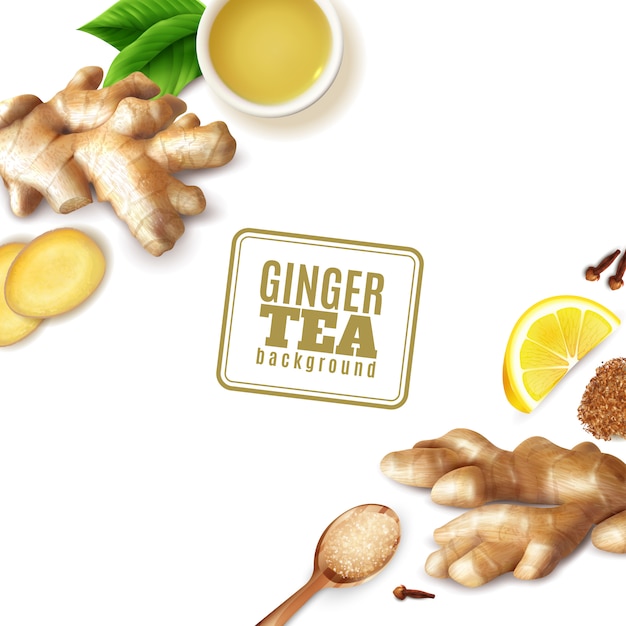 Free vector ginger tea background