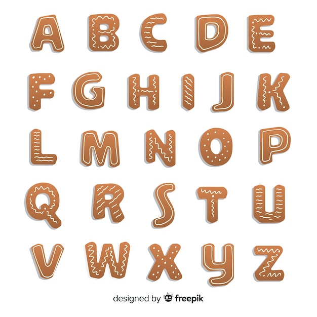 Gingerbread alphabet