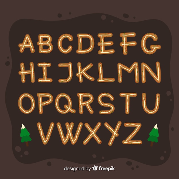 Free vector gingerbread alphabet