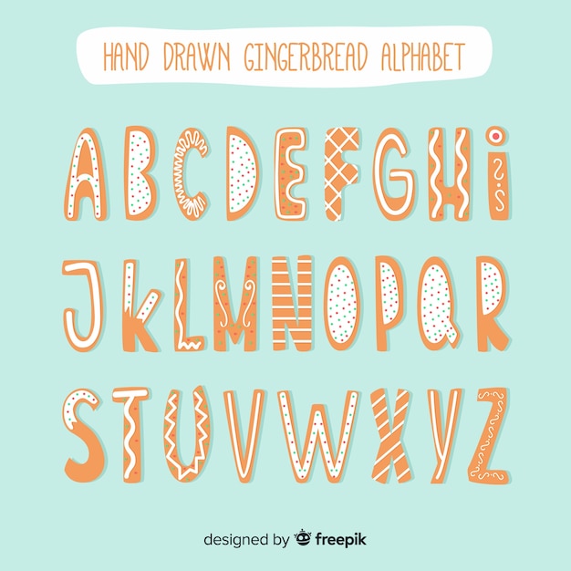 Free vector gingerbread alphabet