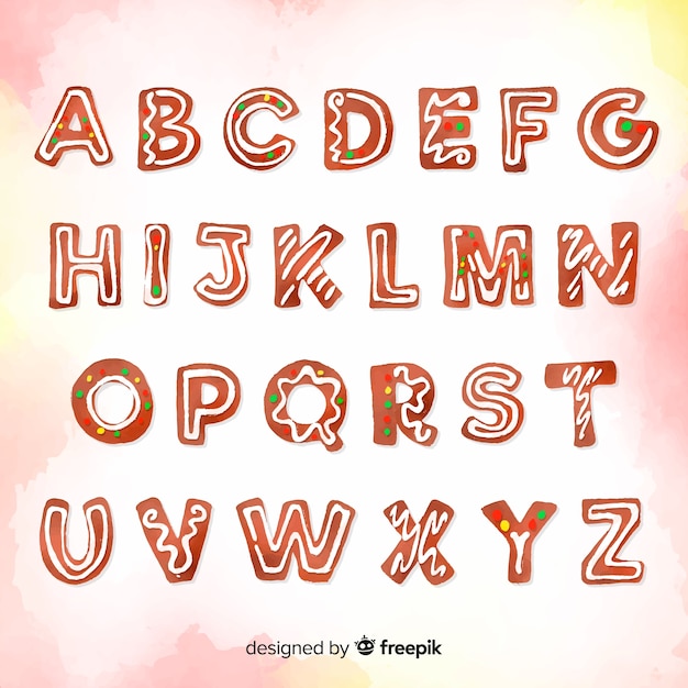 Free vector gingerbread alphabet