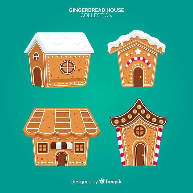 Free vector gingerbread cabin collection