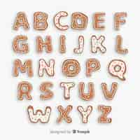 Free vector gingerbread christmas alphabet