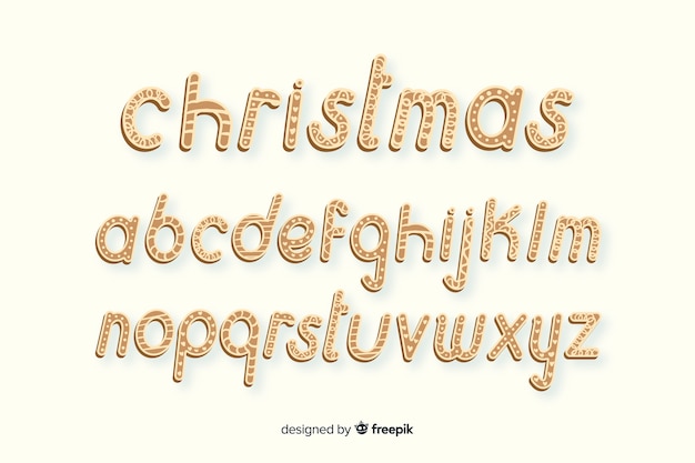 Gingerbread christmas alphabet