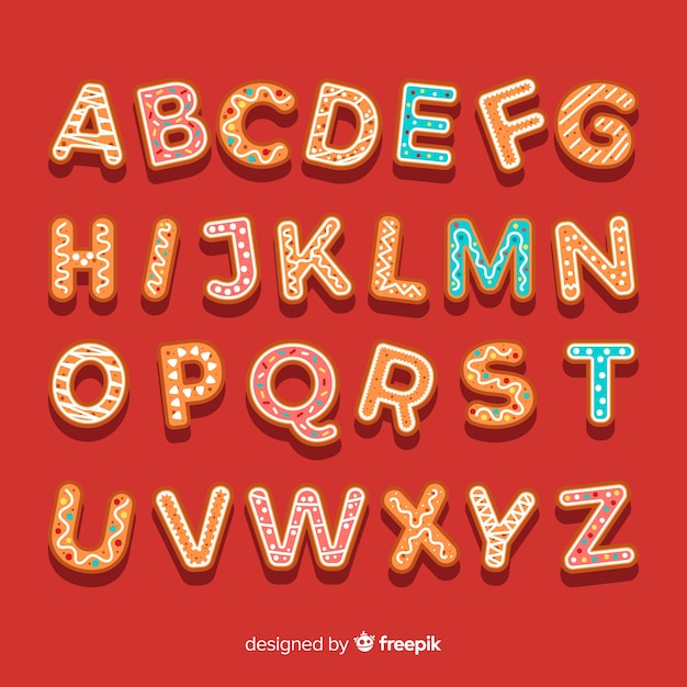 Gingerbread christmas alphabet