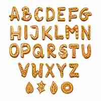 Free vector gingerbread christmas alphabet