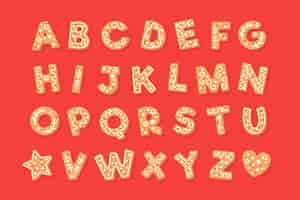 Free vector gingerbread christmas alphabet