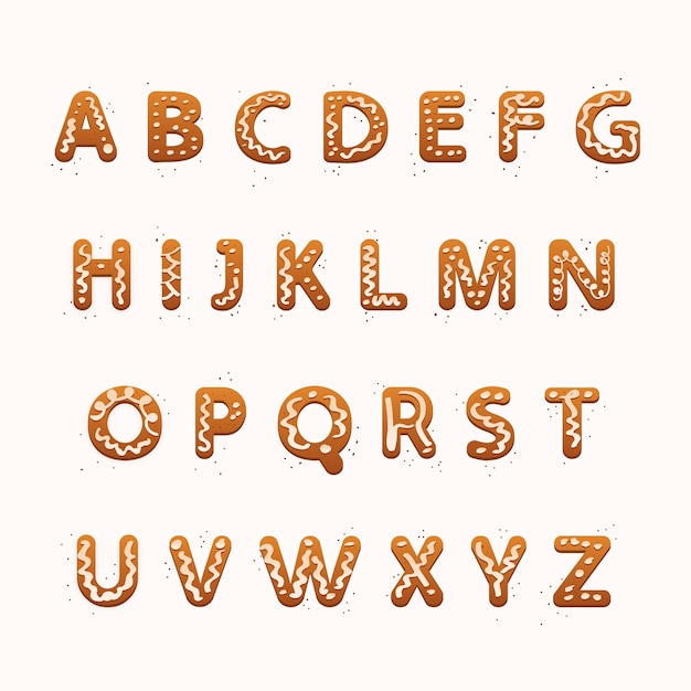 Gingerbread christmas alphabet