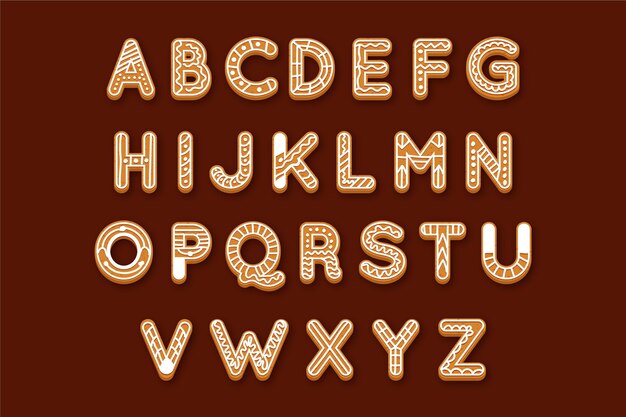 Gingerbread christmas alphabet