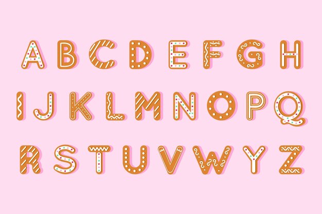 Gingerbread christmas alphabet