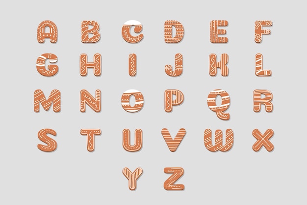 Gingerbread christmas alphabet