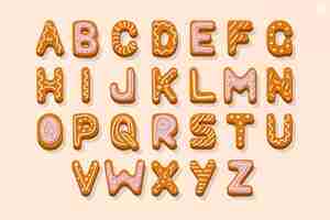 Free vector gingerbread christmas alphabet