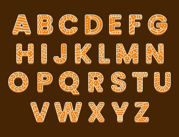 Gingerbread christmas alphabet