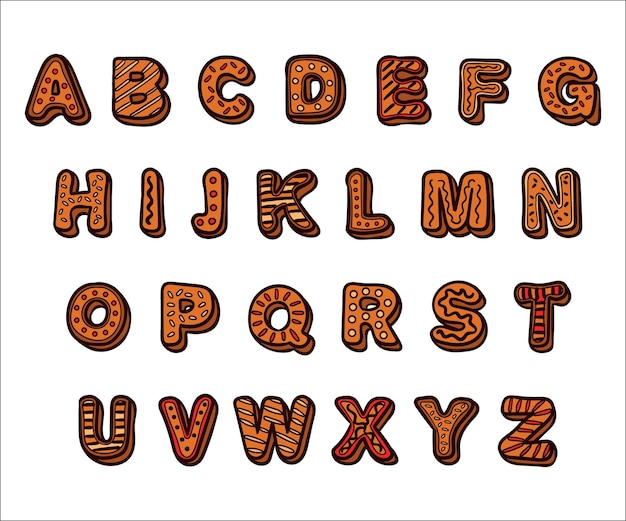 Gingerbread christmas alphabet