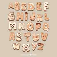 Free vector gingerbread cookie alphabet