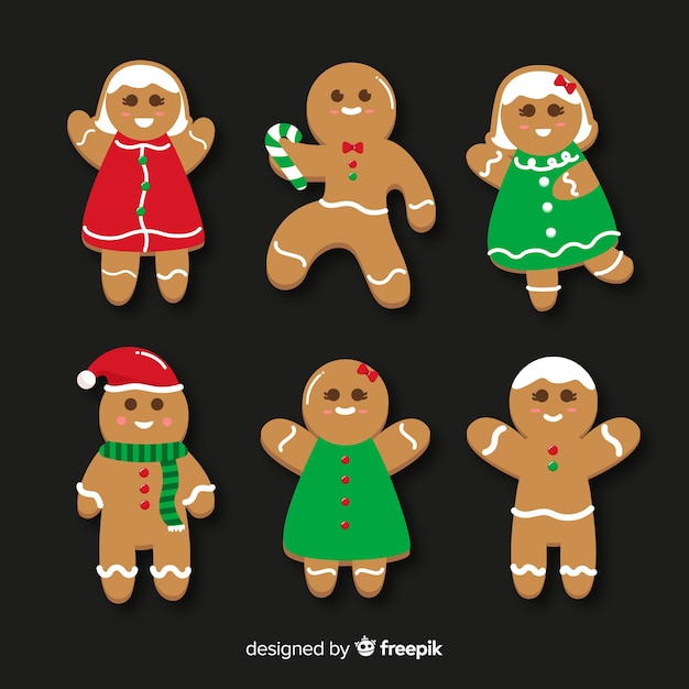 Free vector gingerbread cookies collection