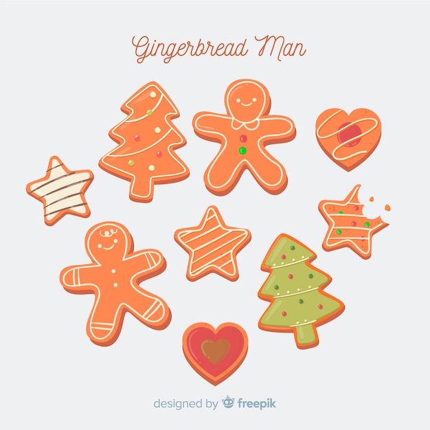 Free vector gingerbread cute cookies