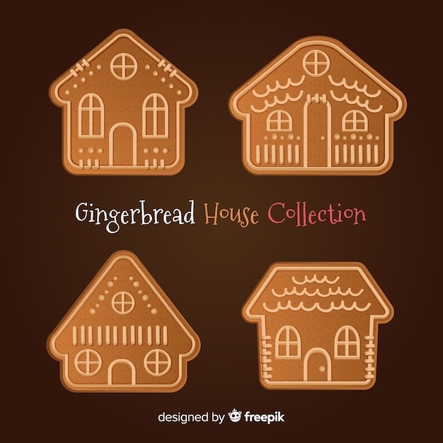 Free vector gingerbread house collection