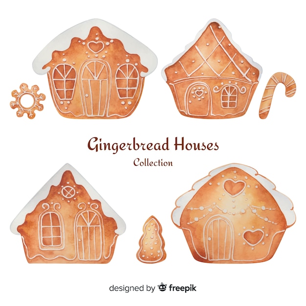 Free vector gingerbread house collection