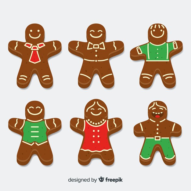 Free vector gingerbread man cookie collection