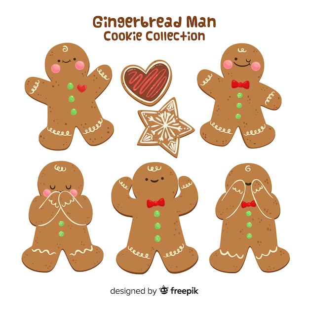 Gingerbread man in different positions  collection