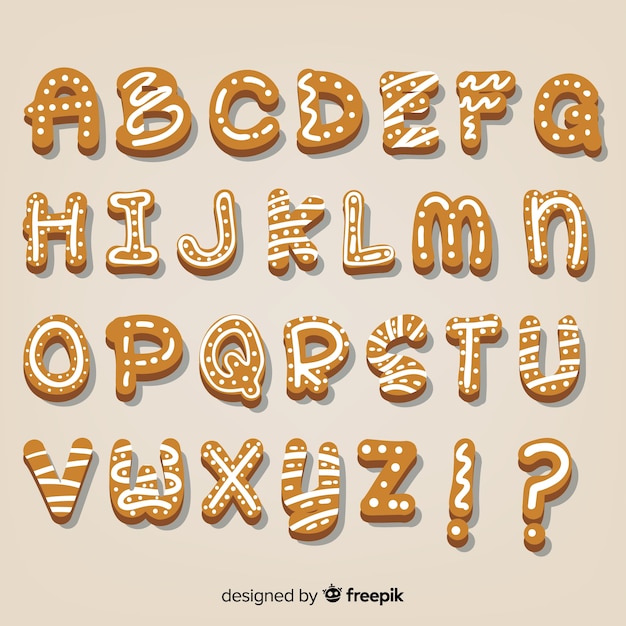 Gingerbread simple alphabet