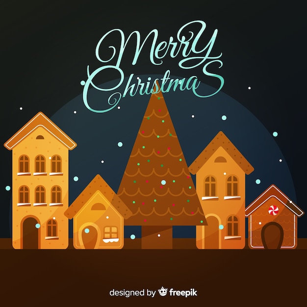 Бесплатное векторное изображение Рождественский фон с пряниками