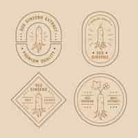 Free vector ginseng jar label collection concept