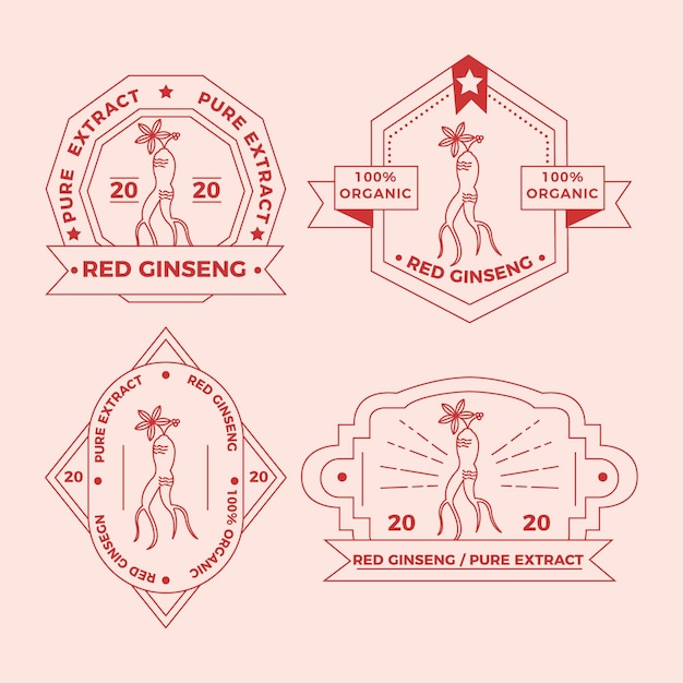 Free vector ginseng jar label collection