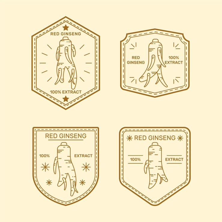 Free Vector ginseng jar label pack