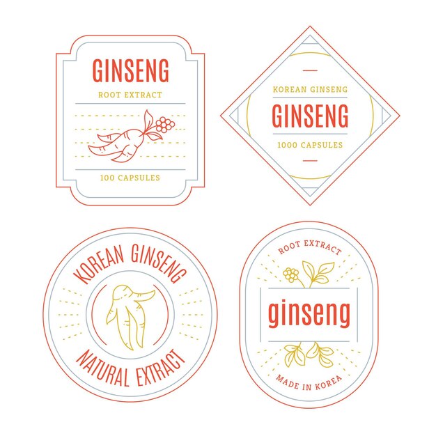 Ginseng jar label set