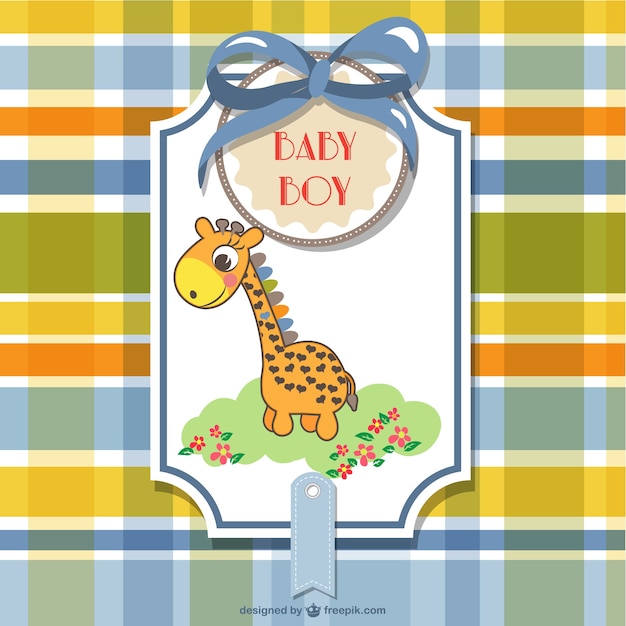 Giraffe in a baby shower card