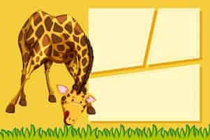 Free vector a giraffe on blank note