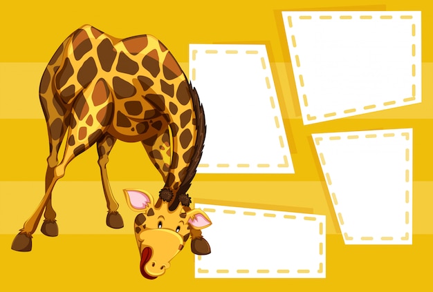 Free vector a giraffe on blank note