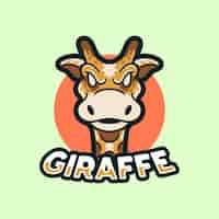 Free vector giraffe mascots logo illustration modern style