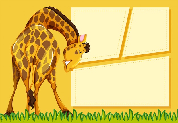 Free vector giraffe on note background