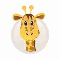 Free vector giraffe portrait in cartoon style