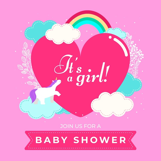 Free vector girl baby shower background