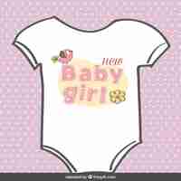 Free vector girl body suit baby shower card