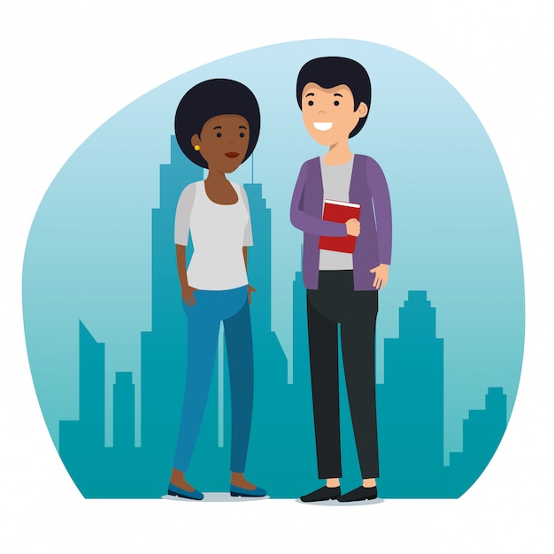 girl and boy friends with social message