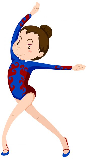 Девушка делая гимнастику вольных упражнений